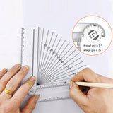 Multifunctional Folding Geometry Drawing Ruler – Compact 0–30 cm Precision Math & Design Tool