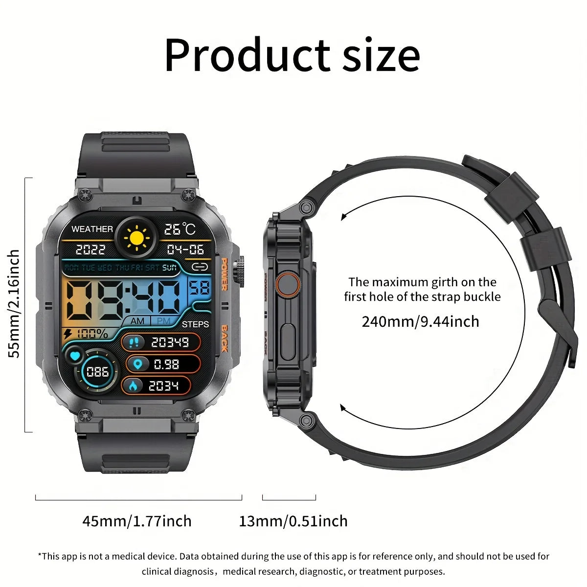LIGE Outdoor Sports Fitness Smartwatch – 1.96" Screen, Bluetooth Calling, Waterproof, Blood Oxygen Tracking ⌚✨