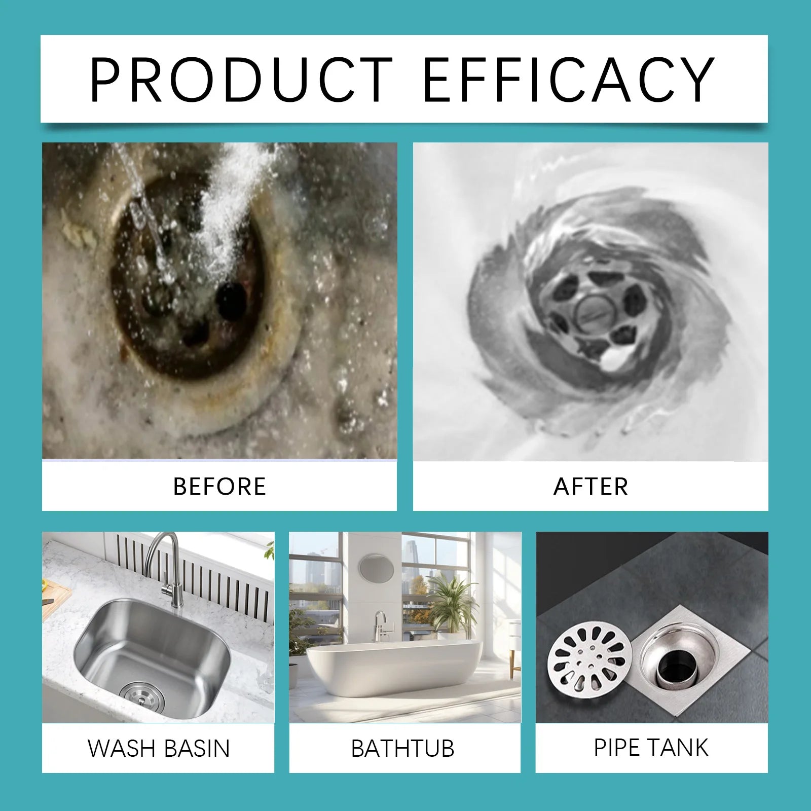 Multi-Layer Drain Gel Cleaner – Pipe Unclog & Deodorant Gel for Kitchen & Bathroom