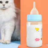 Small Pet Feeding Bottle – 60ml / 125ml Cute Nursing Bottle for Newborn Kittens & Puppies (PP Cartoon Design)