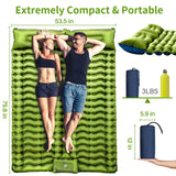 Westtune Double Sleeping Pad – 4" Thick Inflatable Mattress with Pillows & Built-In Foot Pump for 2 People 🏕️💤