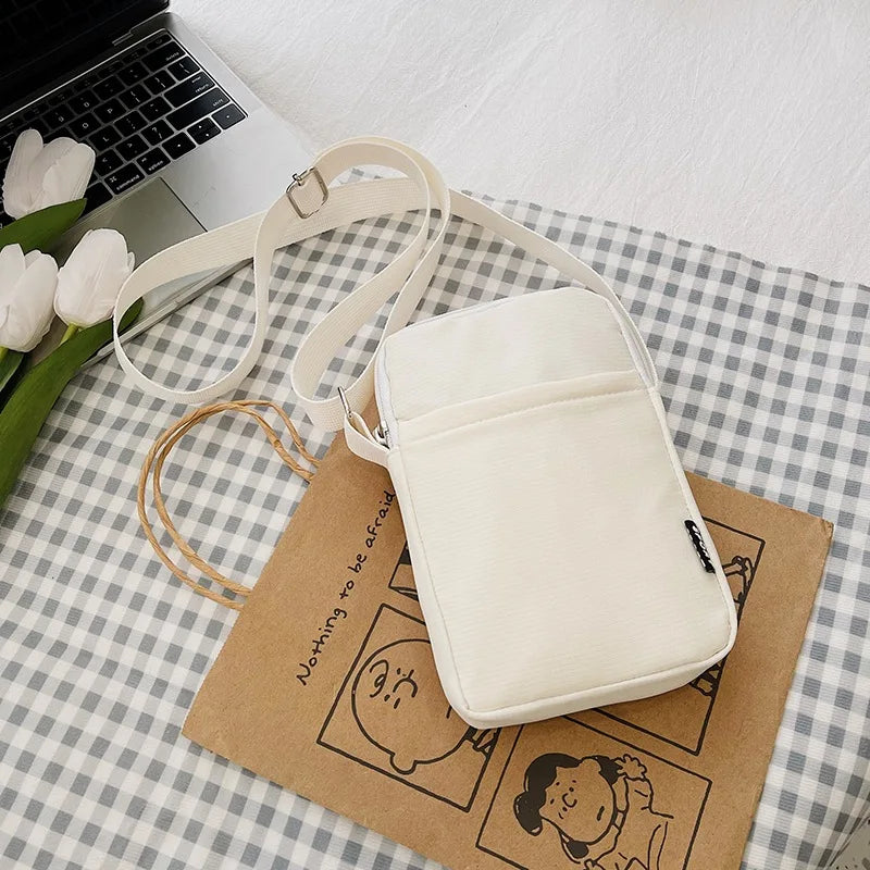 Women’s Casual Mobile Phone Crossbody Bag — Simple Vertical Shoulder Messenger Purse