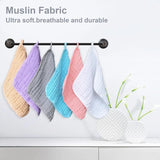 12-Pack Baby Muslin Washcloths – Soft & Absorbent Face Cloths for Newborn Bath, Wipes & Burp Rags