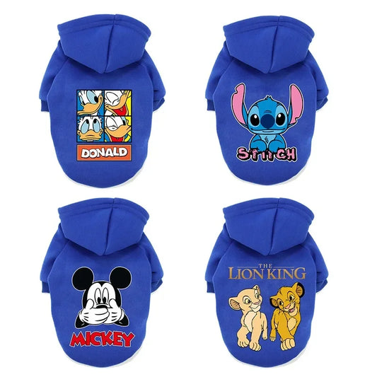 Disney Winter Dog Hoodie – Warm Cartoon Coat for Small Dogs & Puppies (Autumn/Winter Outfit)