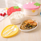500ml Strawberry-Shaped Bento Lunch Box – Cute 2-Layer Fruit & Food Storage for Kids (Microwave-Safe)