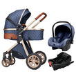YOYKO Ultimate Travel System 3-in-1 Stroller – Lightweight Baby Carriage with ISOFIX Base, Newborn to Toddler