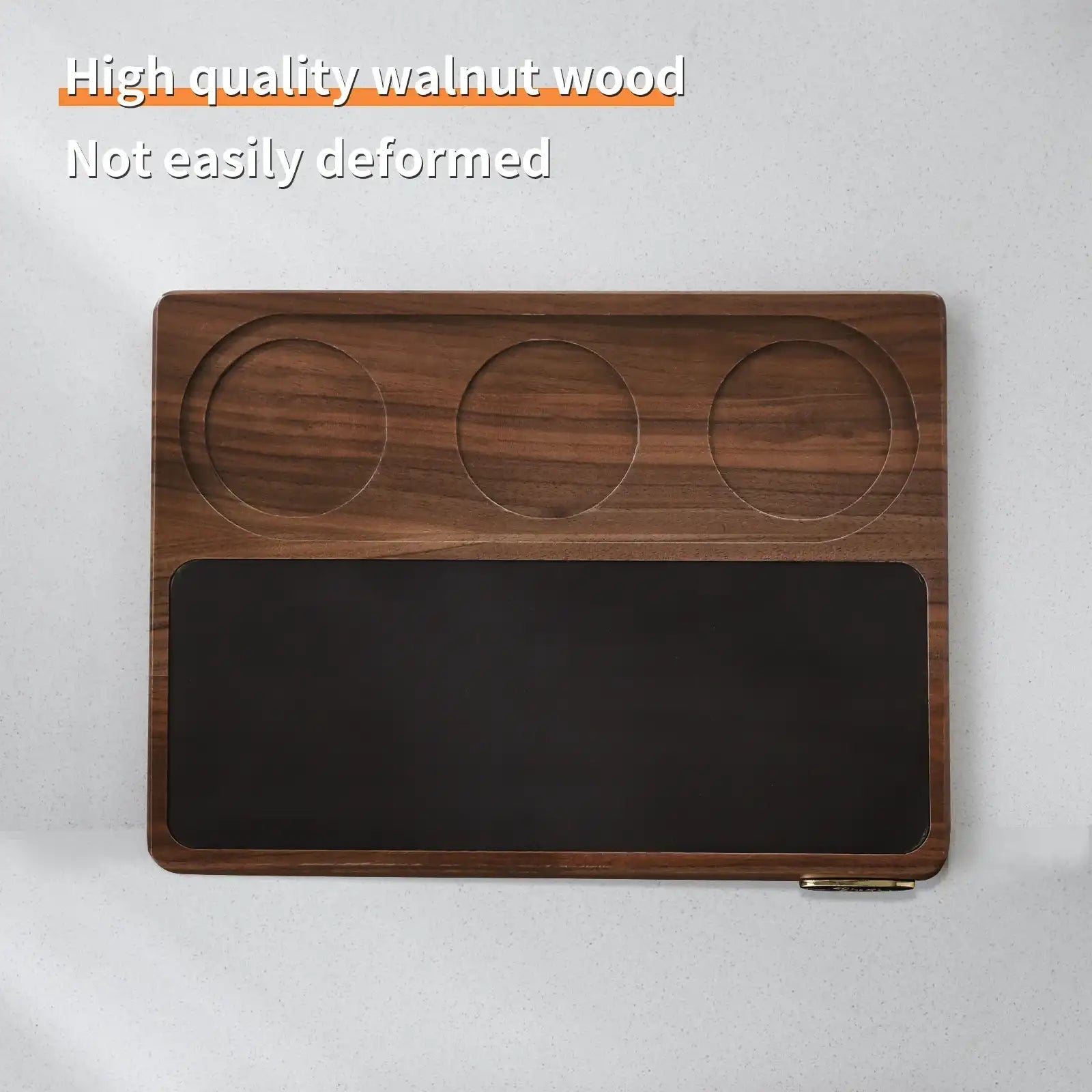 1- Product Title: Wooden Corner Coffee Tamper Mat & Station for 51-58mm Tampers