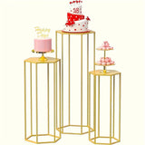 Large 6-Sided 3-Piece Hexagon Storage Rack Set – Display Shelves for Vases, Decorations & Party Tables