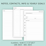 2025 Weekly & Monthly Planner Refill – 5.5" x 8.5" Classic Desk Size with Ruled Daily Blocks 📒