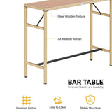 “3-Piece Patio Bar Table Set – Wicker Bar-Height Bistro Furniture with Table & Cushioned Chairs for Garden & Outdoor Spaces”