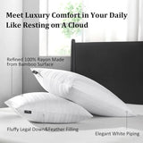 Goose Down Pillows Set of 2 – King Size Soft & Breathable Hotel-Quality Down and Feather Bed Pillows | Supportive for All Sleep Positions