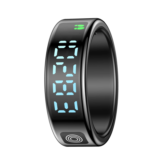 SR08 Stainless Steel Smart Ring – Digital Display Luxury Wearable in Black, Gold & Silver