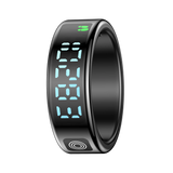 SR08 Stainless Steel Smart Ring – Digital Display Luxury Wearable in Black, Gold & Silver
