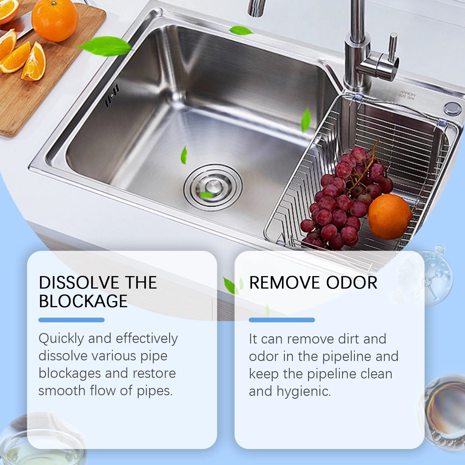 Jakehoe Strong Drain Cleaning Powder – Heavy-Duty Bathroom & Kitchen Sink Drain Cleaner