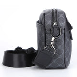 Men’s Classic Pattern Crossbody Bag – Elegant Business Shoulder Purse with Wide Strap | Small Square Travel Sling Bag for Work & City Life