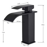 Black Waterfall Basin Faucet – Single Hole Mixer Tap for Vanity & Vessel Sinks