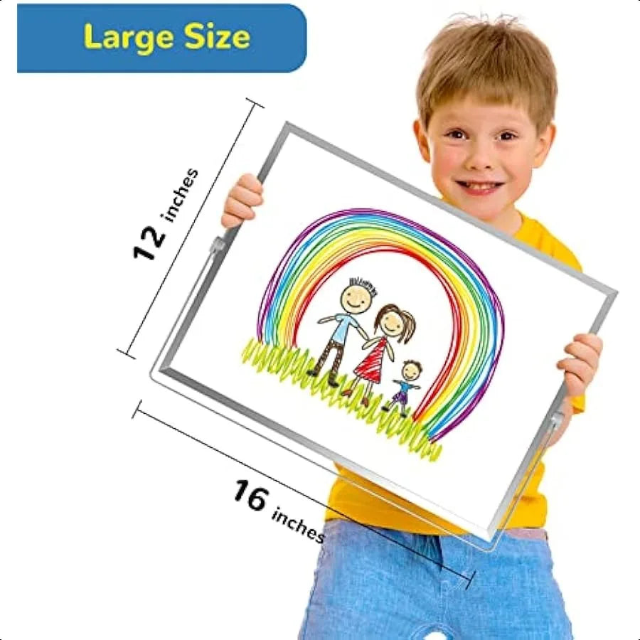 Large Magnetic Desktop Whiteboard – 16×12 in Double-Sided Dry Erase Board with Stand, Markers & Magnets