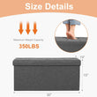 Hidden Storage Footstool Toy Box Bench – Linen Fabric 2-in-1 Ottoman for Living Room & Bedroom