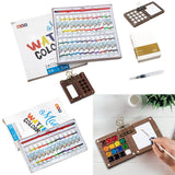 Mini Portable Watercolor Palette Set – Wooden Grid Paint Box with Multi-Colors for Artists, Students & Beginners