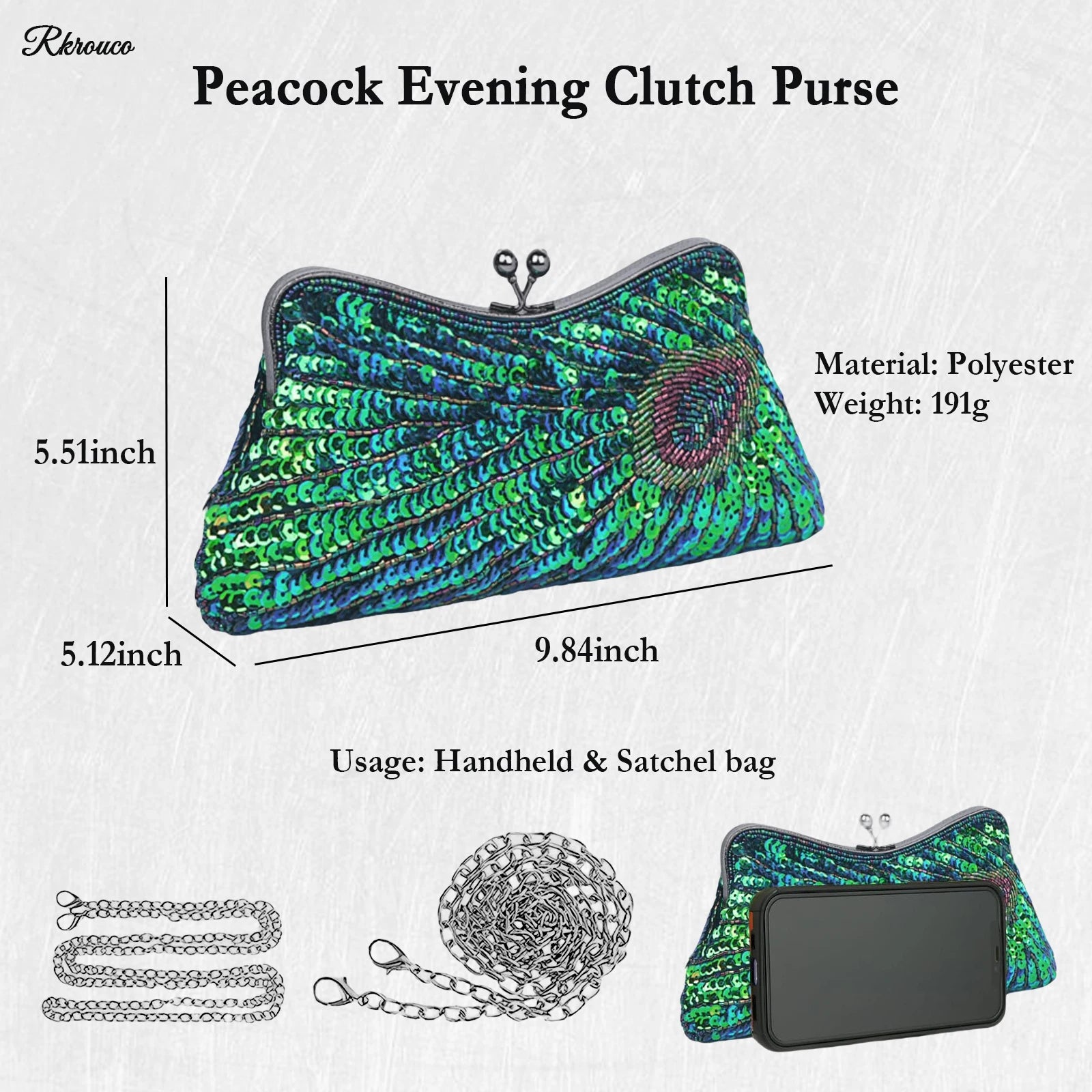 Retro Flicker Evening Banquet Clutch Bag for Women – Chain Crossbody Prom & Party Shoulder Purse