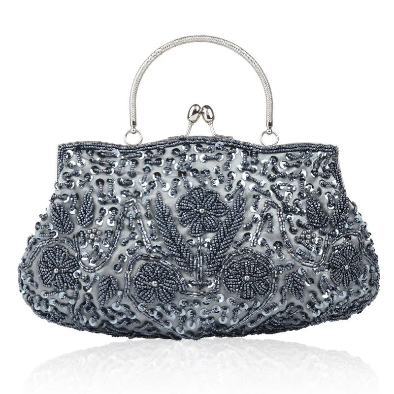 Women’s Beaded Evening Clutch – Elegant Mini Purse with Shoulder Chain for Weddings, Parties & Formal Events
