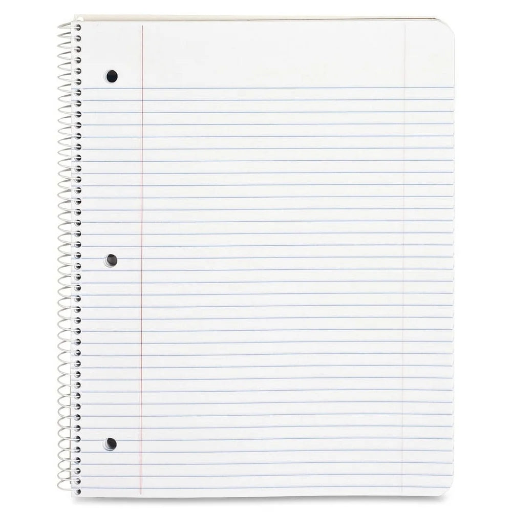 Wirebound College Ruled Notebook 8.5×11 with Stiff Cover – 100 Sheets Single Subject