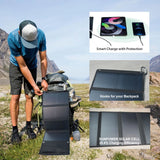 28W Folding Solar Panel – Dual USB Portable Solar Charger with SunPower Cells | Phone, Tablet & Power Bank Charging for Camping & Hiking