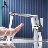 Brushed Gold Bathroom Faucet – Single Hole Brass Basin Mixer Tap with Hot & Cold Water Control 🚰✨