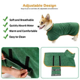 Pet Bathrobe – Fast-Drying Microfiber Dog Towel Robe | Soft Absorbent Adjustable Bath Coat for Small, Medium & Large Dogs