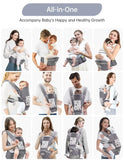 All-Position Baby Carrier with Hood – Ergonomic Hip Seat Carrier for Newborns to Toddlers, All Seasons Use