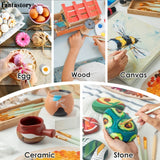 Fantastory 28-Color Acrylic Paint Set – Professional Artist Craft Kit with 12 Brushes for Canvas, Wood & Stone 🎨