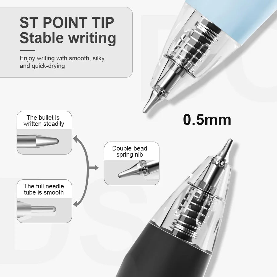 12-Pack Retractable Gel Pens – 0.5 mm Fine Tip, Quick-Dry Smooth Writing Set