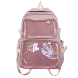 Japanese Style Transparent Ita Backpack for Girls – Large Capacity Display School Bag for College Students