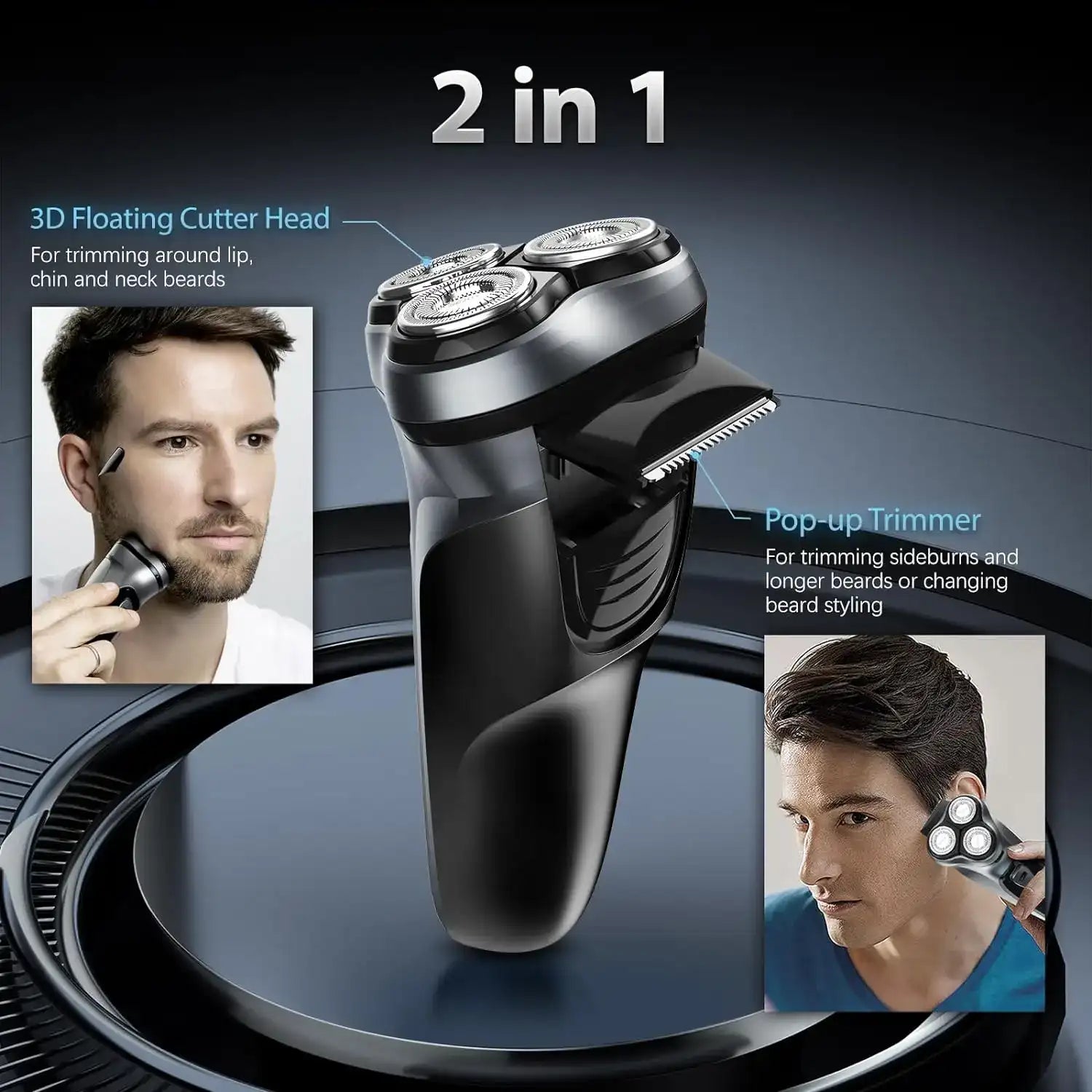 Sejoy 3D Rotary Electric Shaver – Wet & Dry Rechargeable Beard Grooming for Men & Gift-Perfect