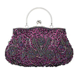 Women’s Retro Beaded Embroidered Evening Bag – Bridal Clutch with Chain Strap for Weddings, Parties & Banquets