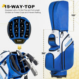 15-Way Cart Golf Bag – Organizer Divider Top, Grab Handles & Rain Cover