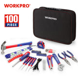 WORKPRO 100PCS Household Tool Set – Complete Home & Mechanic Kit with Pliers, Screwdrivers, Wrenches, Hammer & Utility Knife