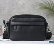 Men’s Casual Business Crossbody Bag – Classic Plaid Small Square Shoulder Satchel with Wide Strap for Work & Travel
