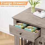 44" Wooden Dog Crate Furniture – Indoor Heavy-Duty Kennel with 2 Storage Drawers for Large Dogs