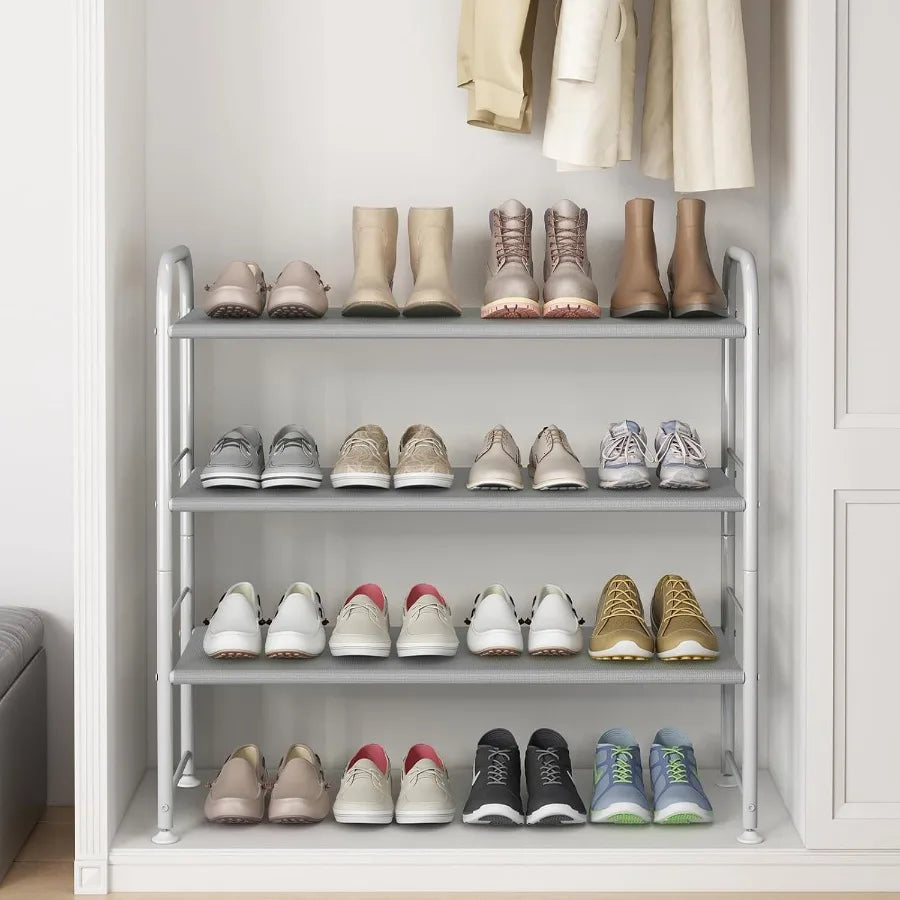 3-Tier Shoe Rack – Storage Organizer for Closet & Entryway (Grey)