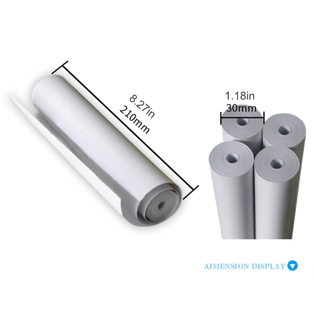 BPA-Free Fax Machine Thermal Paper Rolls – 210×30mm Photo & Document Printing Paper with Long-Term Storage for Home & Office