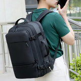 Expandable Men’s Laptop Backpack – Large Capacity Business & Travel School Backpack with USB Charging Port
