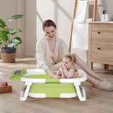 Foldable Baby Bathtub with Thermometer & Floating Cushion – Newborn to Toddler (0-36 Months)