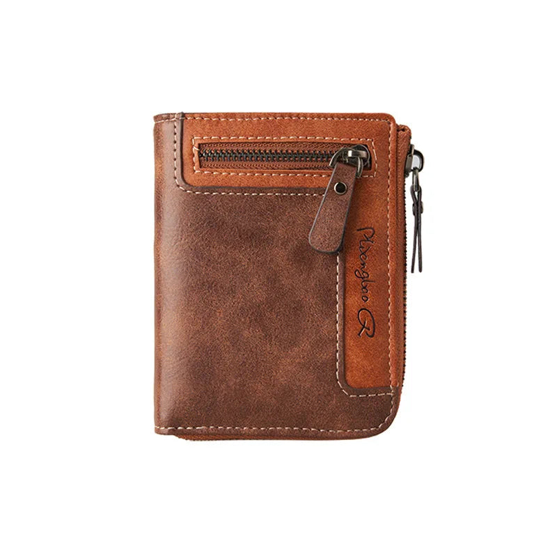 Premium Retro Short Wallet for Men – Stylish PU Leather Zipper Wallet with Multi-Function Design & Durable Craftsmanship