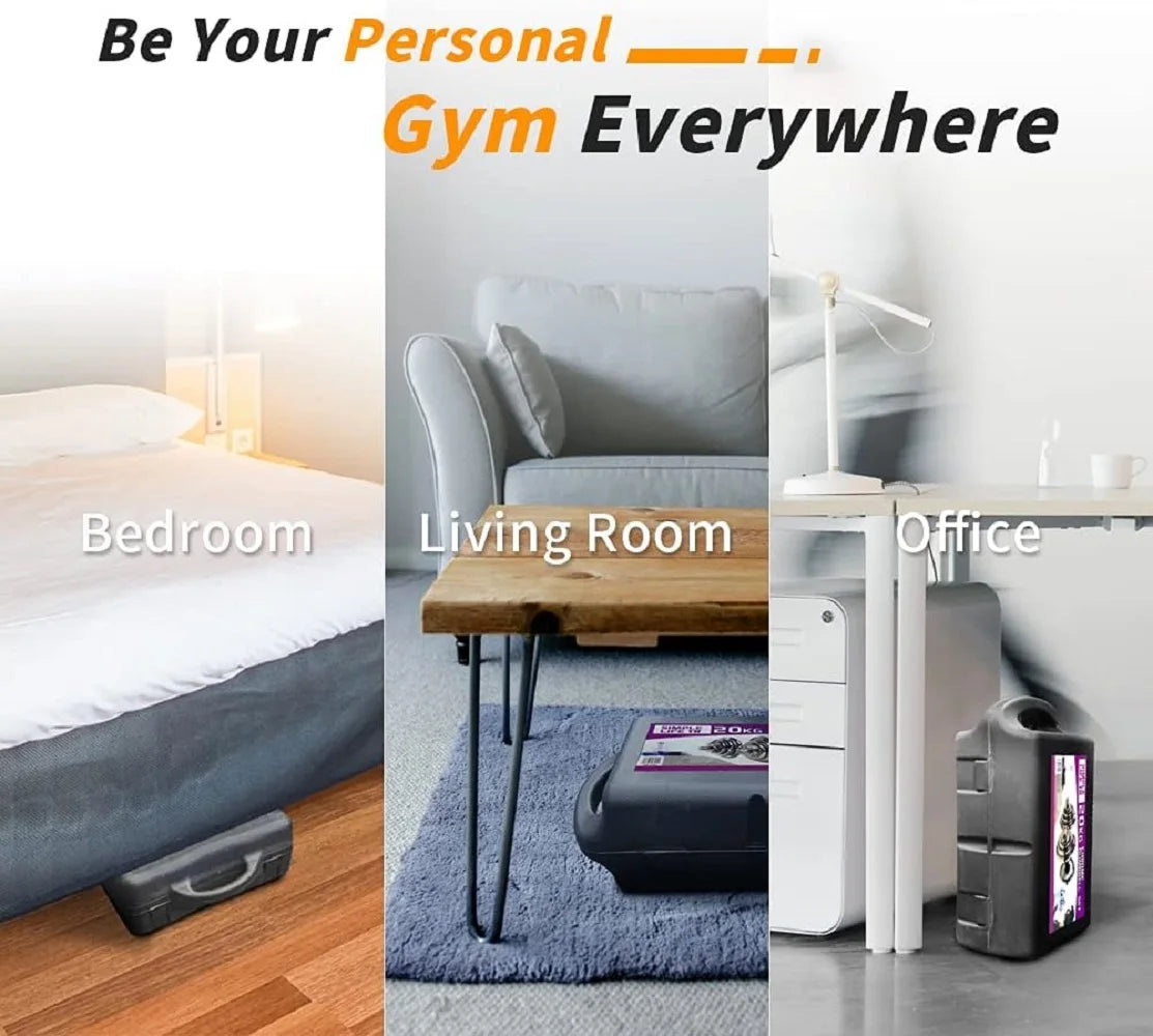 44LB Adjustable Cast Iron Dumbbell & Barbell Set with Carry Box – Home Gym Strength Training for Men & Women