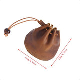 Mini Leather Drawstring Coin Purse – Unisex Coin Organizer & Change Holder Pouch for Men & Women