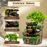 LED Tabletop Resin Fountain – Rockery Water Ornament with LED Light for Relaxing Home & Office Décor