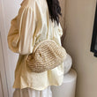 Women Straw Woven Bag with Chain Strap – Large Capacity Fashion Shoulder Satchel for Party & Vacation