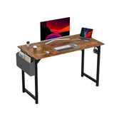 1- Product Title: Sleek Compact Computer Desk with Side Storage Bag & Headphone Hook