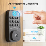 LNDU WL01 Smart Lock – WiFi Entry Deadbolt with Fingerprint, App Control & Rechargeable Battery
